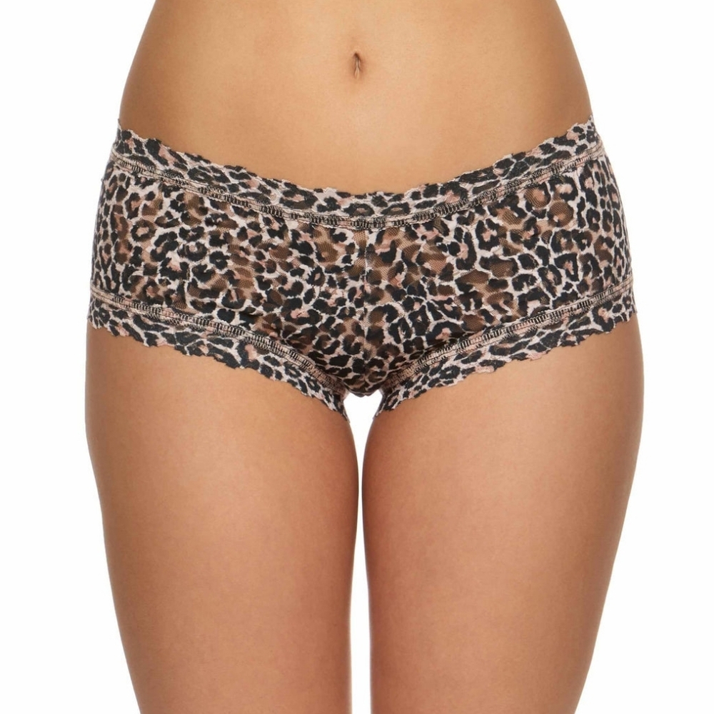 New Hanky Panky Snow Leopard Lace Classic Boyshort S